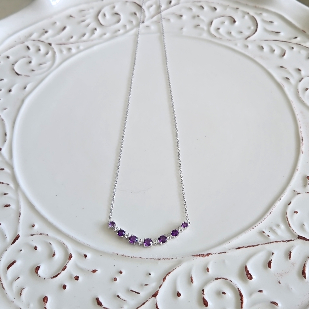 STERLING SILVER AND AMETHYST NECKLACE - Picture 9 of 11